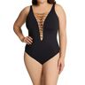 Bleu Rod Beattie Women's Plus Size Let's Get Knotty Lace One Piece Swimsuit in Black (N22232X)   Size 20W   HerRoom.com