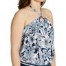 Coco Reef Women's Botanical Oasis Maven High Neck Tankini Swim Top in Navy Captain (U63036)   Size 32D   HerRoom.com