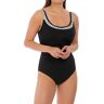 Fantasie Women's San Remo Underwire Scoop Back One Piece Swimsuit in Black/White (FS6508)   Size 38DD   HerRoom.com