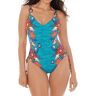 Skinny Dippers Women's Bamboo Shape Shifter V-Neck One Piece Swimsuit in Blue (6533391)   Size Small   HerRoom.com