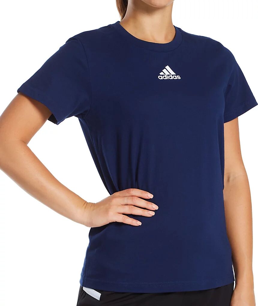 Adidas Women's Fresh BOS Amplifier Cotton Short Sleeve Crew Tee in Blue (HS0844)   Size XS   HerRoom.com