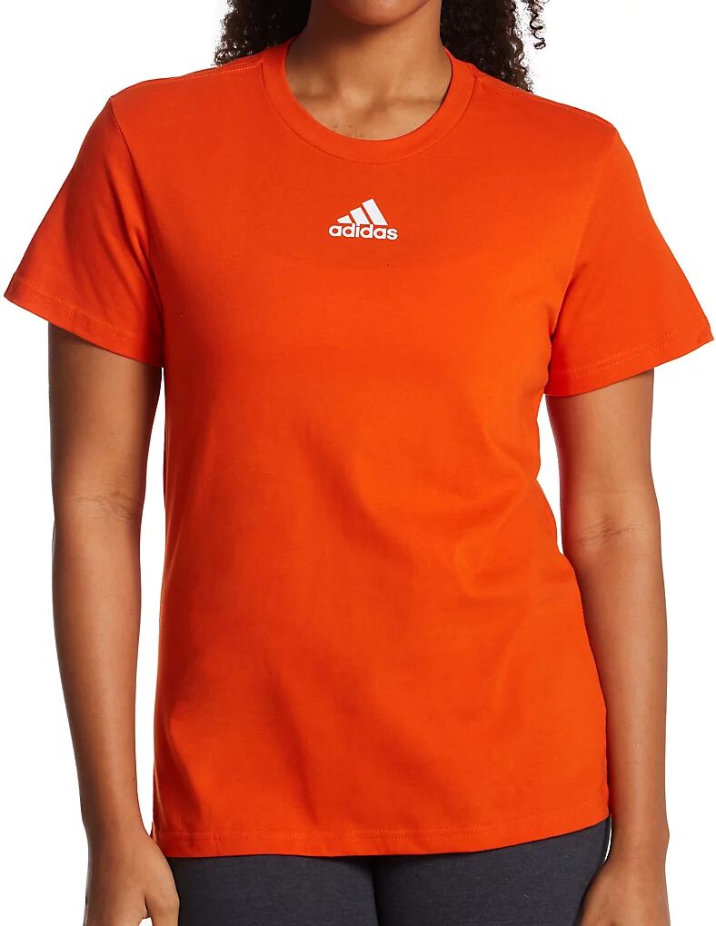 Adidas Women's Fresh BOS Amplifier Cotton Short Sleeve Crew Tee in Collegiate Orange (HS0844)   Size XS   HerRoom.com