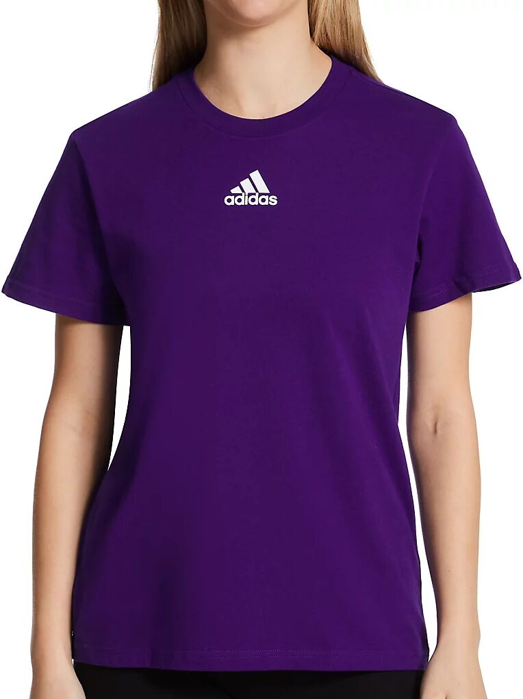 Adidas Women's Fresh BOS Amplifier Cotton Short Sleeve Crew Tee in Collegiate Purple (HS0844)   Size XS   HerRoom.com