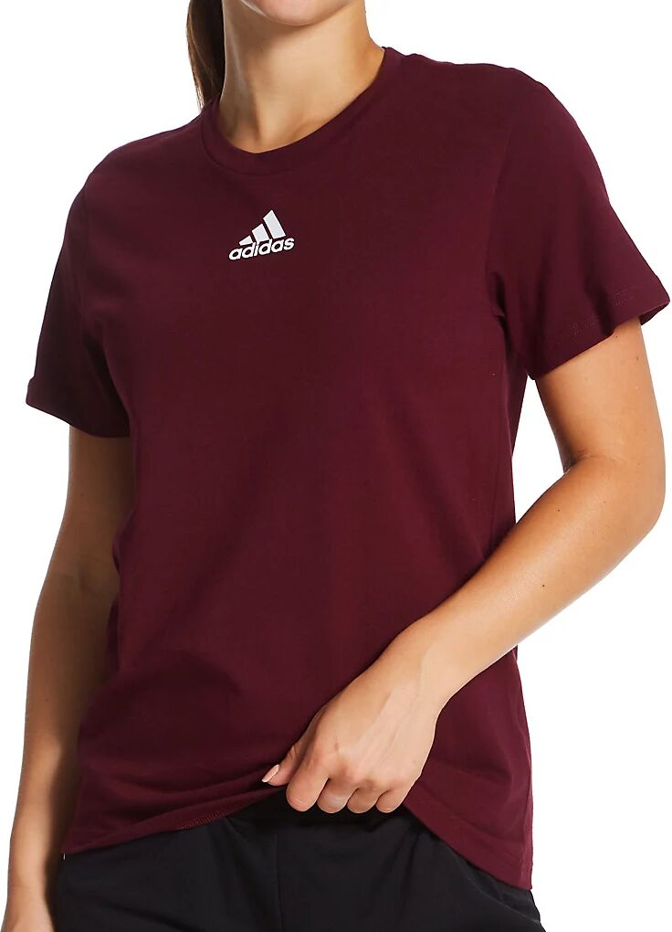 Adidas Women's Fresh BOS Amplifier Cotton Short Sleeve Crew Tee in Red (HS0844)   Size XS   HerRoom.com