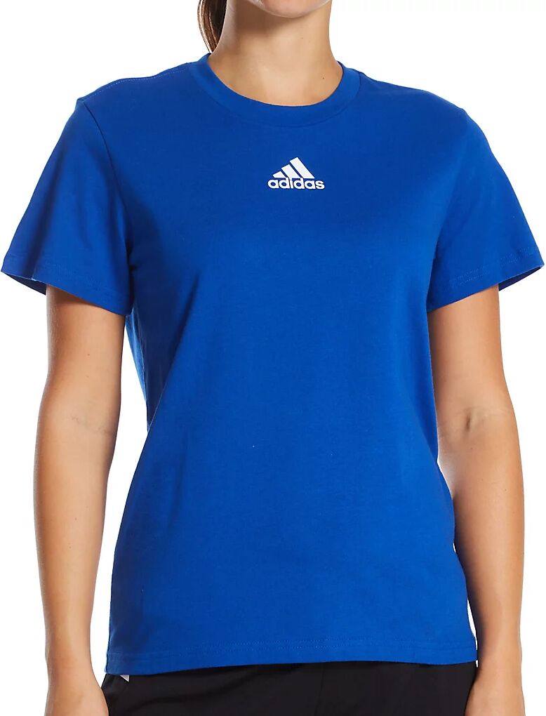 Adidas Women's Fresh BOS Amplifier Cotton Short Sleeve Crew Tee in Blue (HS0844)   Size XS   HerRoom.com