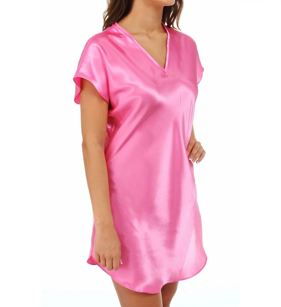 Amanda Rich Women's Bias Cut Satin T-Shirt Gown in Candy Pink (412-40)   Size Small   HerRoom.com