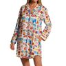 Kate Spade New York Women's Flannel Long Sleeve Notch Collar Sleepshirt in Matchboxes (KS32556)   Size Medium   HerRoom.com