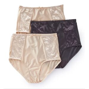 Bali Women's Double Support Brief Panty - 3 Pack in Black/Soft Taupe (DFDBB3)   Size 7   HerRoom.com