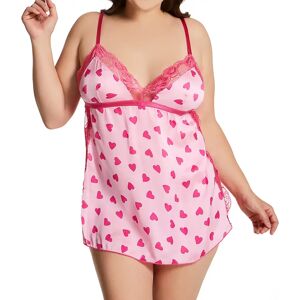 Shirley of Hollywood Women's Plus Size Lace Up Chemise with G-String in Pink (X25850)   Size 2XL   HerRoom.com