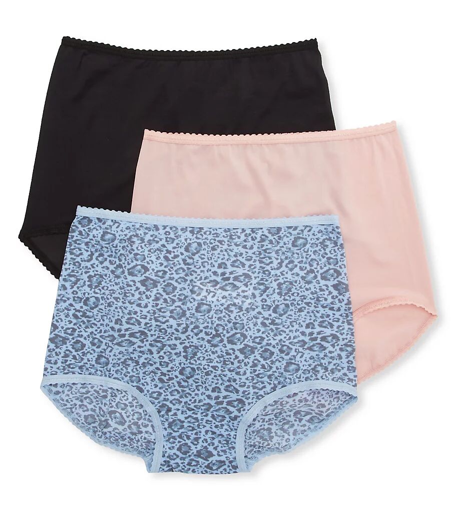 Bali Women's Skimp Skamp Brief Panty - 3 Pack in Studio Pink/Black/Blue (A633)   Size 10   HerRoom.com