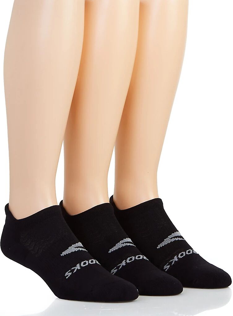 Brooks Women's Run-In No-Show Sock - 3 Pack in Black (280493)   Size Medium   HerRoom.com