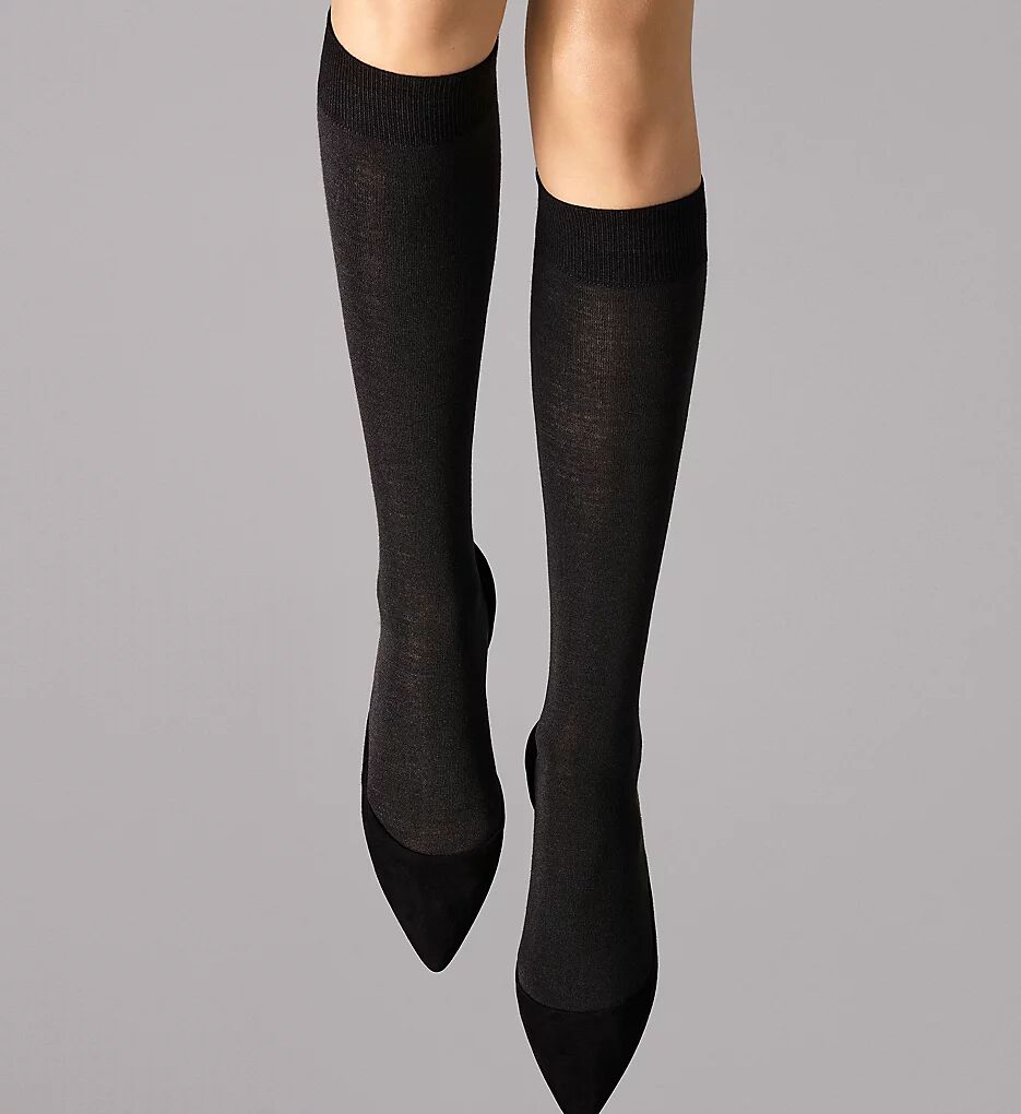 Wolford Women's Merino Wool Knee-Highs in Black (31310)   Size Medium   HerRoom.com