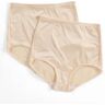 Bali Women's Jacquard Tummy Panel Shaping Brief Panty - 2 Pack in Two Light Beige (X710)   Size Large   HerRoom.com