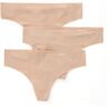 Calvin Klein Women's Invisibles Thong - 3 Pack in Caramel (QD3558)   Size XL   HerRoom.com