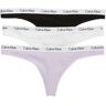 Calvin Klein Women's Carousel Thong - 3 Pack in Black/White/Lilac (QD3587)   Size Large   HerRoom.com