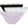 Calvin Klein Women's Carousel Bikini Panty - 3 Pack in Black/White/Lilac (QD3588)   Size Large   HerRoom.com