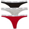 Calvin Klein Women's Carousel Thong - 3 Pack in Black/Heather/Rouge (QD5145)   Size Small   HerRoom.com