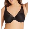 Curvy Couture Women's Sheer Mesh Plunge Push Up Underwire Bra in Black Hue (1310)   Size 44D   HerRoom.com