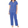 Exquisite Form Women's Coloratura Vintage Short Sleeve Pajama Set in Rocky Blue (90107)   Size Large   HerRoom.com