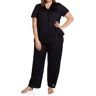 Exquisite Form Women's Plus Coloratura Vintage Short Sleeve Pajama Set in Midnight Black (90107X)   Size XL   HerRoom.com