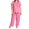 Exquisite Form Women's Plus Coloratura Vintage Short Sleeve Pajama Set in Pink (90107X)   Size XL   HerRoom.com