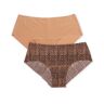 Magic Bodyfashion Women's Dream Invisibles Hipster Panty - 2 Pack in Leopard/Mocha (46HI)   Size XL   HerRoom.com