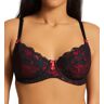 Pour Moi Women's Amour Underwire Lace Bra in Black/Scarlet (1502)   Size 40G   HerRoom.com