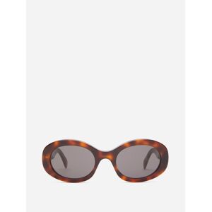 Celine Eyewear - Triomphe Oval Acetate Sunglasses - Womens - Tortoiseshell - ONE SIZE