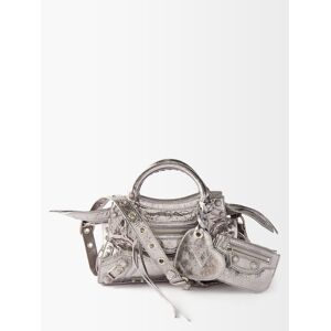 Balenciaga - Neo Cagole City Xs Leather Bag - Womens - Silver