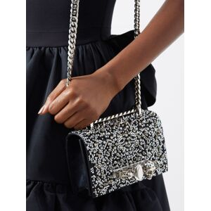 Alexander Mcqueen - Jewelled Mini Crystal-embellished Cross-body Bag - Womens - Black Silver - ONE SIZE