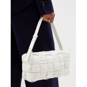 Bottega Veneta - Brick Cassette Intrecciato-leather Shoulder Bag - Womens - White - ONE SIZE