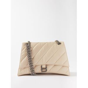 Balenciaga - Crush M Quilted Crinkled-leather Shoulder Bag - Womens - Beige - ONE SIZE