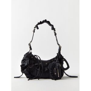Balenciaga - Le Cagole Xs Ruffled Spandex Shoulder Bag - Womens - Black