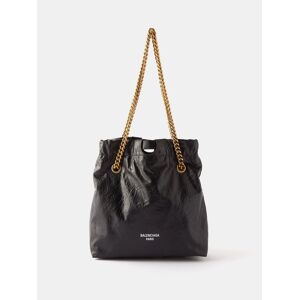 Balenciaga - Crush Creased-leather Tote Bag - Womens - Black - ONE SIZE