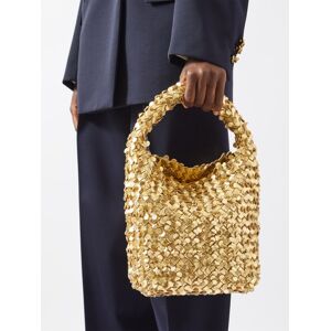 Bottega Veneta - Cabat Sequinned Intrecciato-leather Bucket Bag - Womens - Gold Silver - ONE SIZE