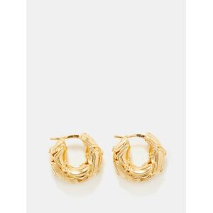 Bottega Veneta - Lava 18kt Gold-plated Hoop Earrings - Womens - Gold Multi - ONE SIZE