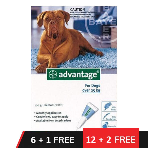 Advantage Extra Large Dogs Over 55 Lbs (Blue) 12 + 2 Doses Free