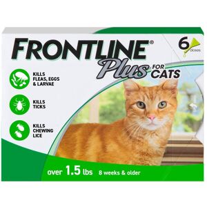 FRONTLINE Plus Flea and Tick Treatment for Cats over 1.5 lbs., 2 Packs of 6 Treatments, 12 CT