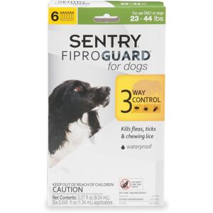 Sentry FIPROGUARD Dog & Puppies 23 to 44 lbs. Topical Flea & Tick Treatment, Pack of 6, 6 CT