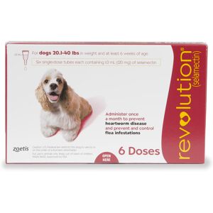 Revolution Topical Solution for Dogs 20.1-40 lbs, 6 Month Supply, 6 CT