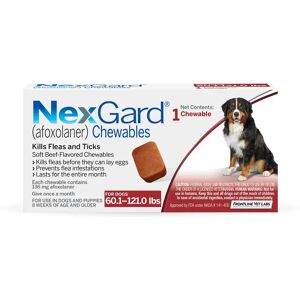 NexGard Chewables for Dogs 60.1 to 121 lbs, 1 Month Supply, 1 CT