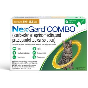 NEXGARD COMBO Topical for Cats 5.6-16.5lbs., 6 Month Supply, 6 CT