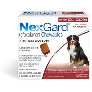 NexGard Chewables for Dogs 60.1 to 121 lbs, 6 Month Supply, 6 CT