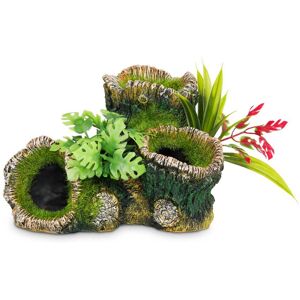 Imagitarium Tree Log with Plants Decor, 1.08 LBS