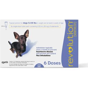 Revolution Topical Solution for Dogs 5.1-10 lbs, 6 Month Supply, 6 CT