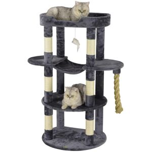 Go Pet Club Grey 46.25" Cat Tree with Jungle Rope and Hammock, 31 LBS, Grey