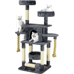 Go Pet Club Grey 57.5" Cat Tree with Two Jungle Ropes, 44 LBS, Grey