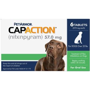 CapAction Fast Acting Oral Flea Treatment for Large Dogs, Count of 6, .08 LB