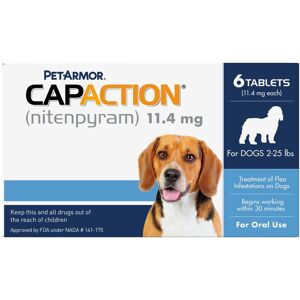 CapAction Fast Acting Oral Flea Treatment for Small Dogs, Count of 6, .08 LB