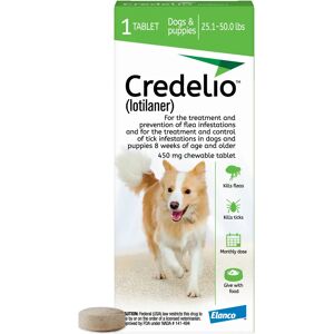 Credelio Chewable Tablet for Dogs 25.1-50 lbs, 1 Month Supply, 1 CT